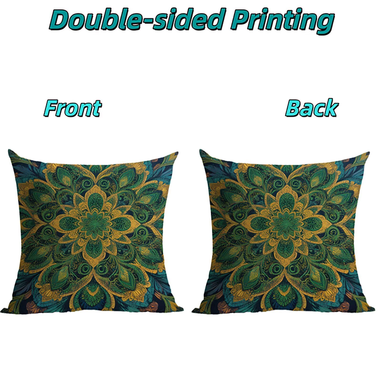 Federe Cuscini Letto 60x60cm Federe Copricuscini Divano Blu-Verde THDZ1690 | Outdoor Federe Copricuscini Divano Forma Di Flower 4 Pack Morbido Resistente Attraente Decorazioni Letto Divano Regalo Donna