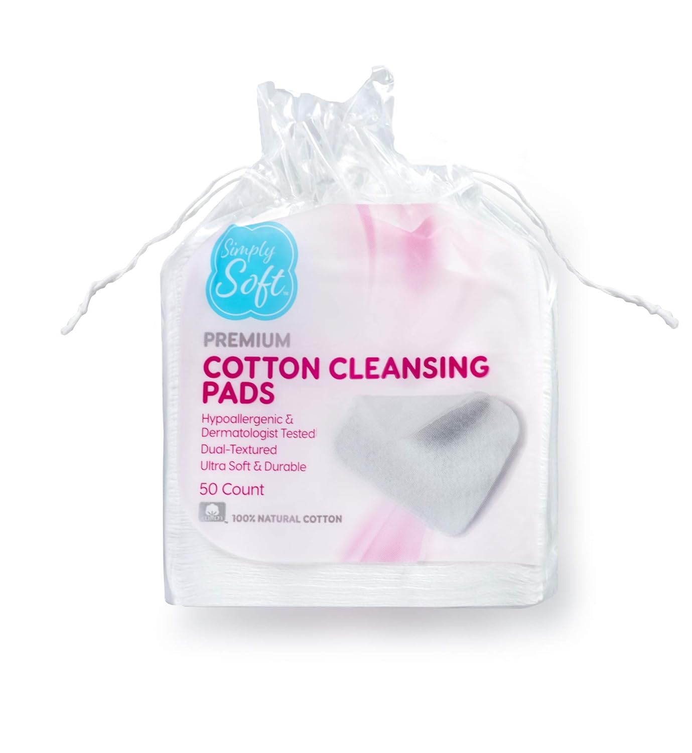 Simply Soft Premium Jumbo Cotton Cleansing Pads, 100% Pure Cotton, Large 3.5” x 4.5” Cotton Pads (200 Count) : Beauty & Personal Care