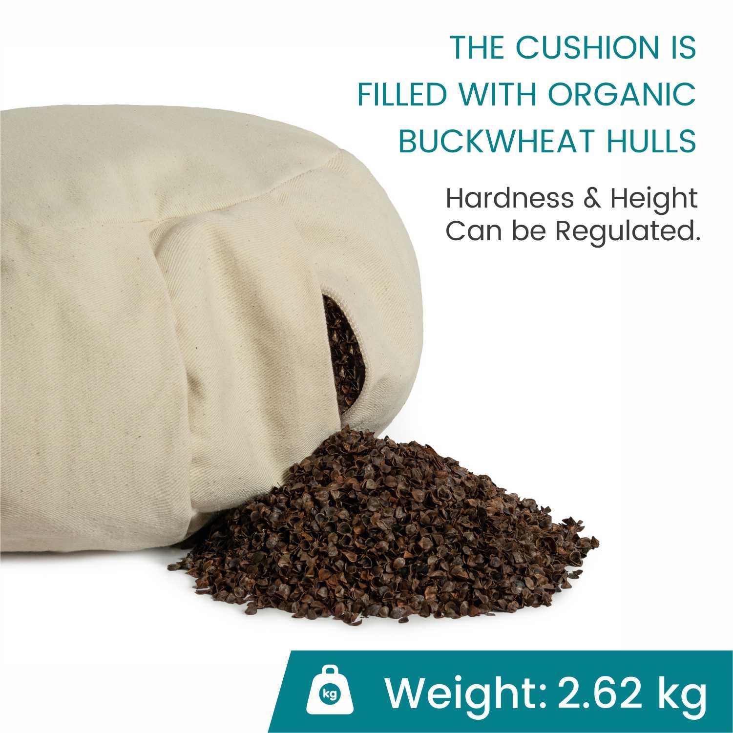 Cuscino Meditazione Rotondo &Oslash; 45 Cm - Imbottito In Pula Di Farro Bio, Cotone