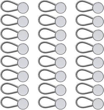 Semetall 24Pcs Collar Extenders, Adds 1 in Instantly White | Elastic Button Extender Neck Extenders for Shirt Pants Dress Trouser Favors