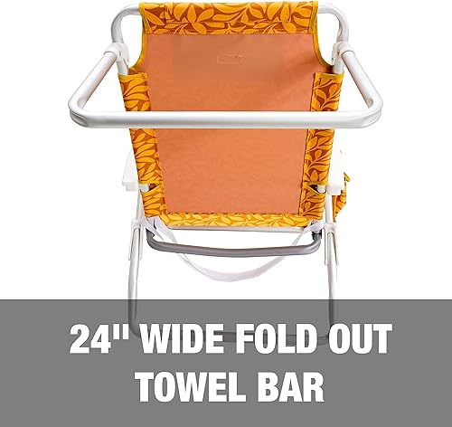 Miniatura 3 de Bliss Hammocks BBC-352-AL Silla de playa plegable, 5 posiciones reclinables, Bolsa enfriadora desmontable, hoja de ámbar