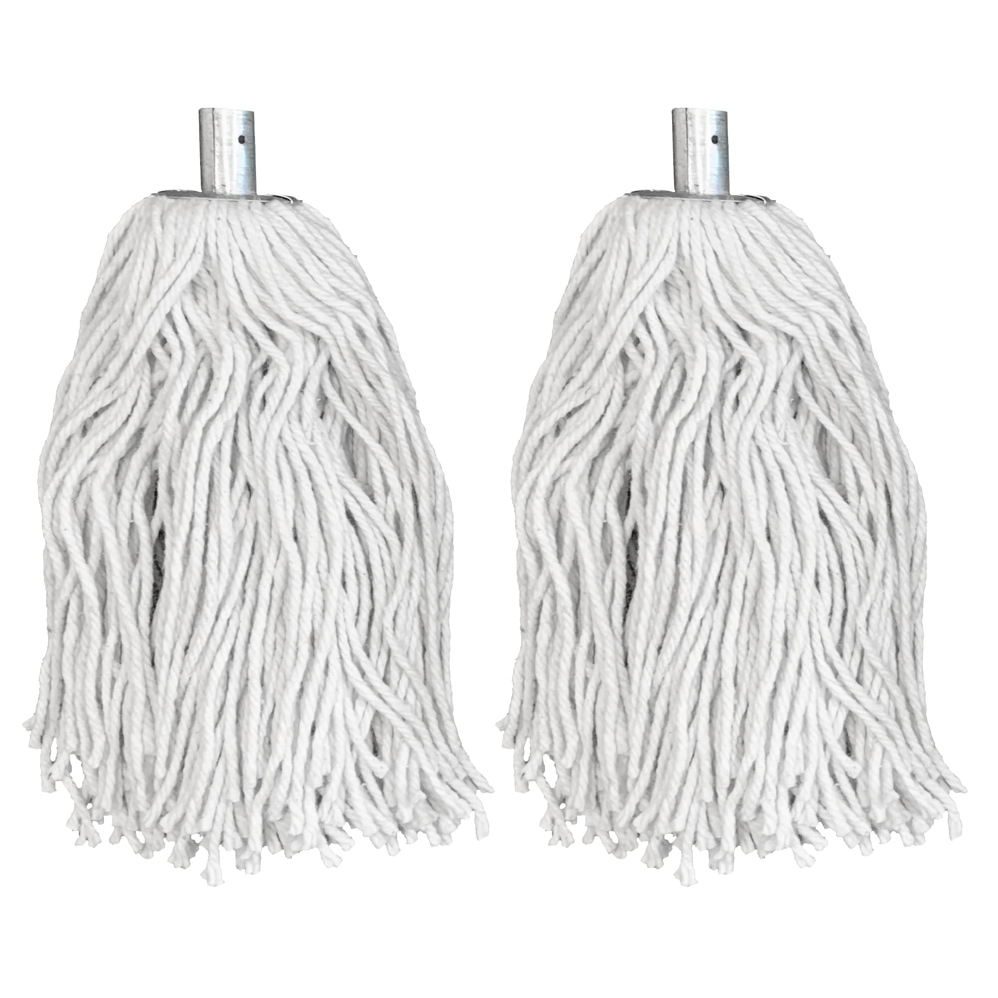 Pack of 5 Industrial Mop Heads Replacement, PY.16 Pure Yarn Cotton Mop with Galvanised Mop Socket, Heavy Duty Mop Heads for All-Around Floor Cleaning