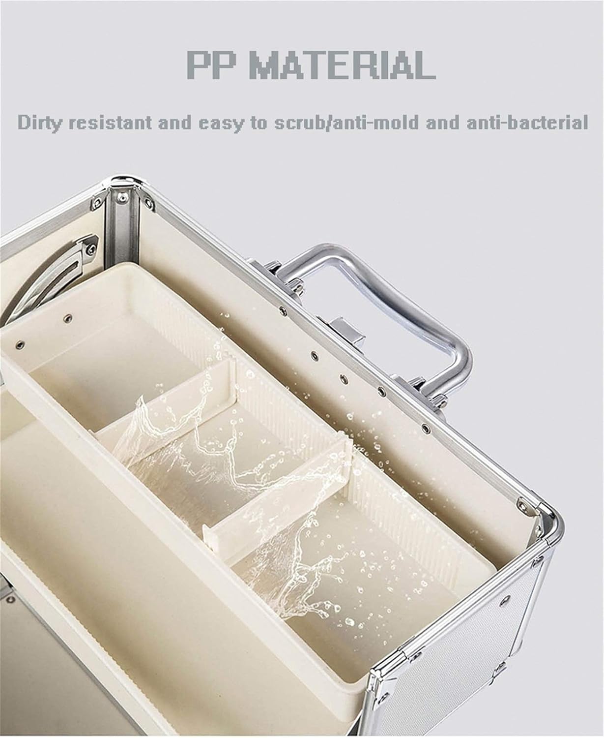 Family First Aid Box,Portable Medicine Chest Storage,First Aid Kit Lockable Medicine Cabinets Medication Box Organizer Emergency Medicine Storage Case Aluminum Medical Chest 28X21.5X23.5cm - Image 6