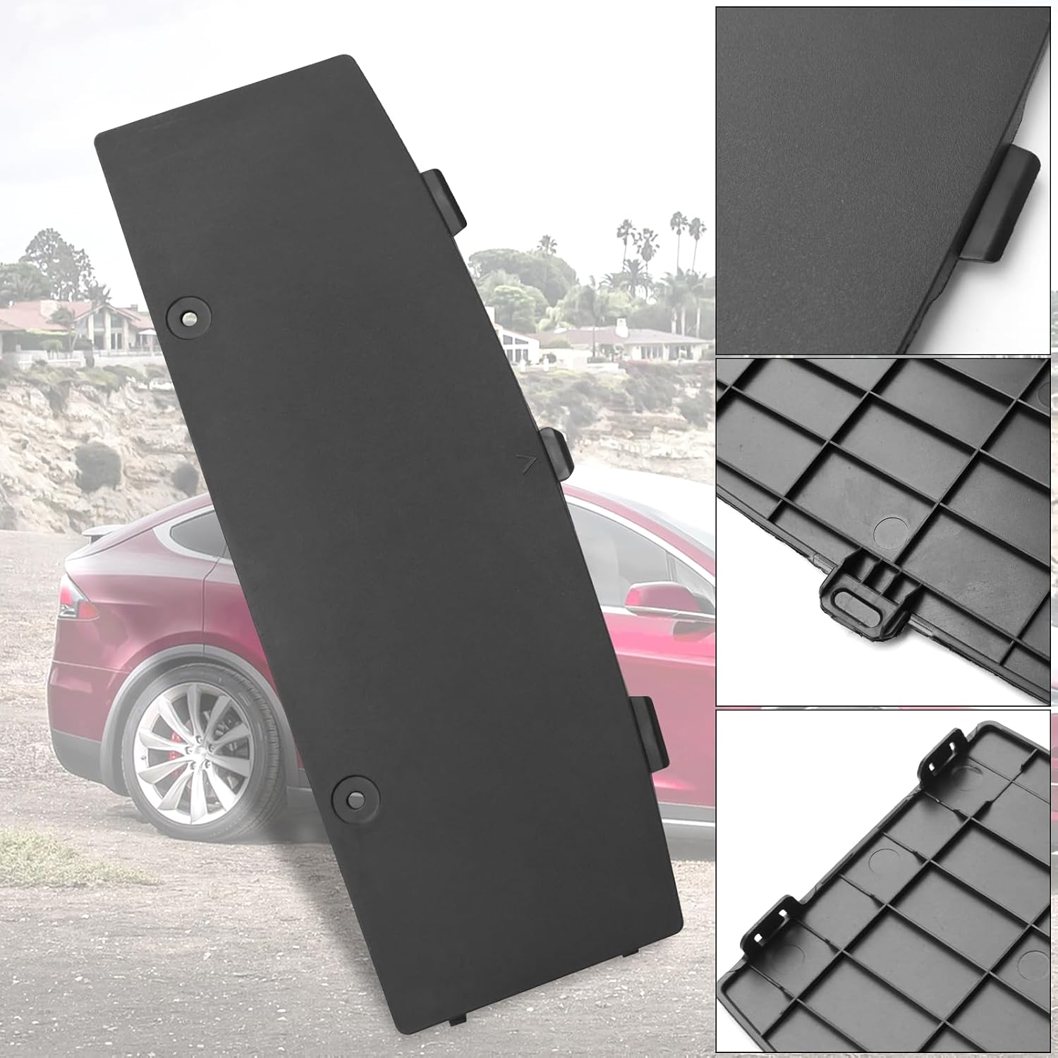 Jaronx Compatible with Tesla Model 3 Rear Bumper Tow Hitch Cover 2017-2022 1135412-00-A, Rear Lower Bumper Tow Hitch Hook Cap Trailer Hitch Cover Compatible with Tesla Model 3