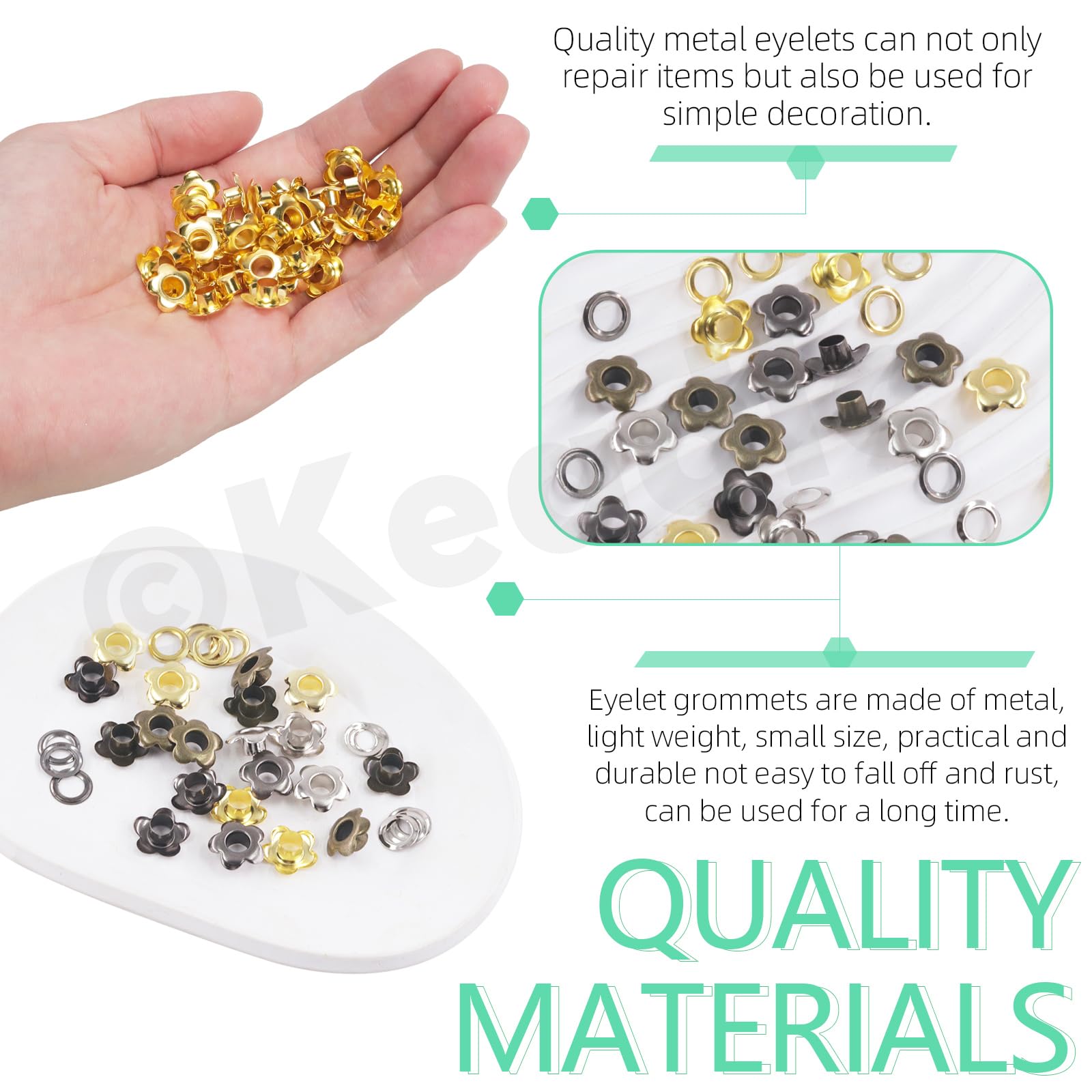 Keadic 320 Sets 3/16 Inch (5mm) Multi-Color Metal Grommets Assortment kit - Image 3