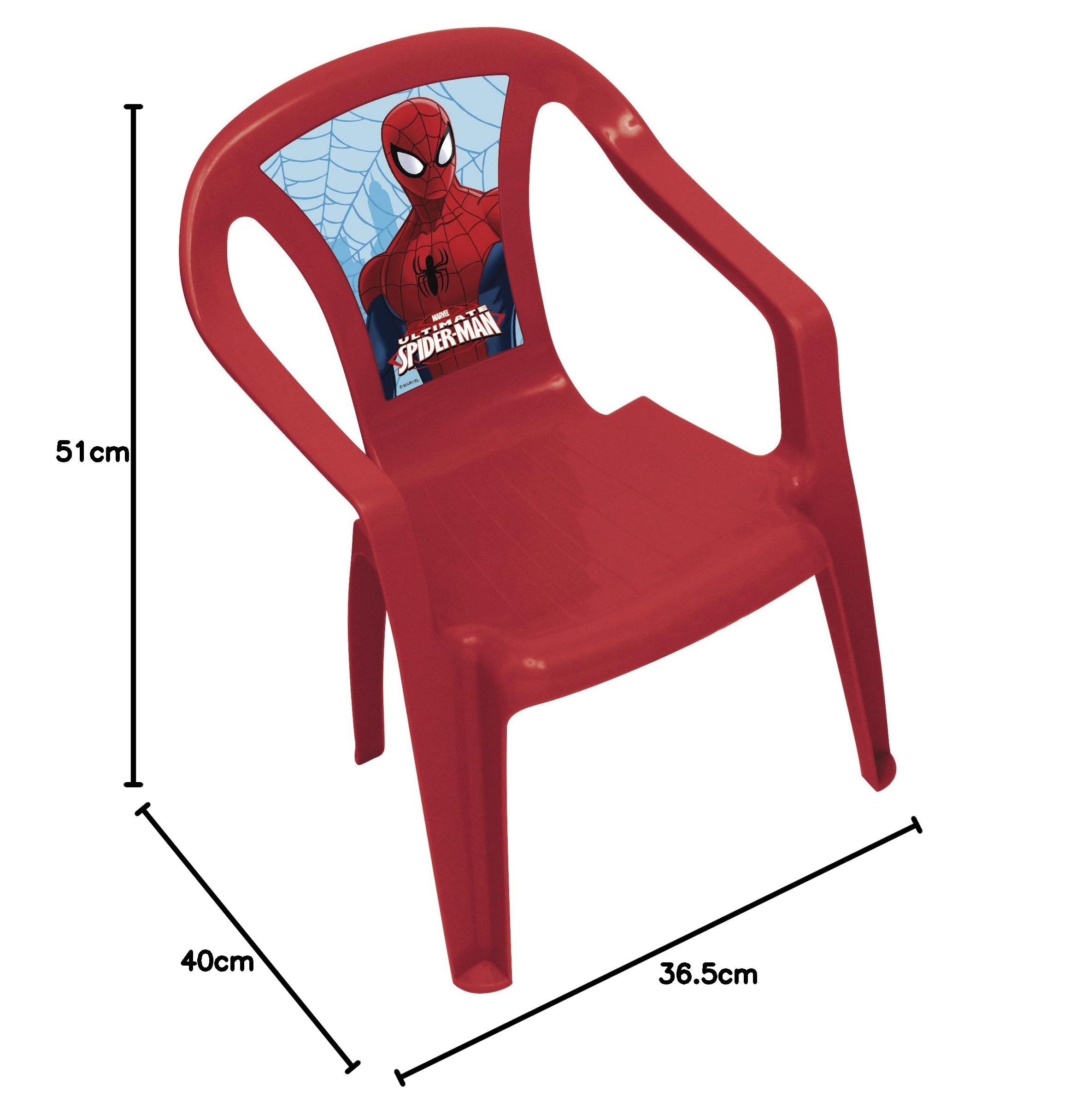 ARDITEX Marvel Spiderman 707976 - Sedia per Bambini, in plastica, 50 x 36,5 x 30 cm, Colore: Rosso/Blu