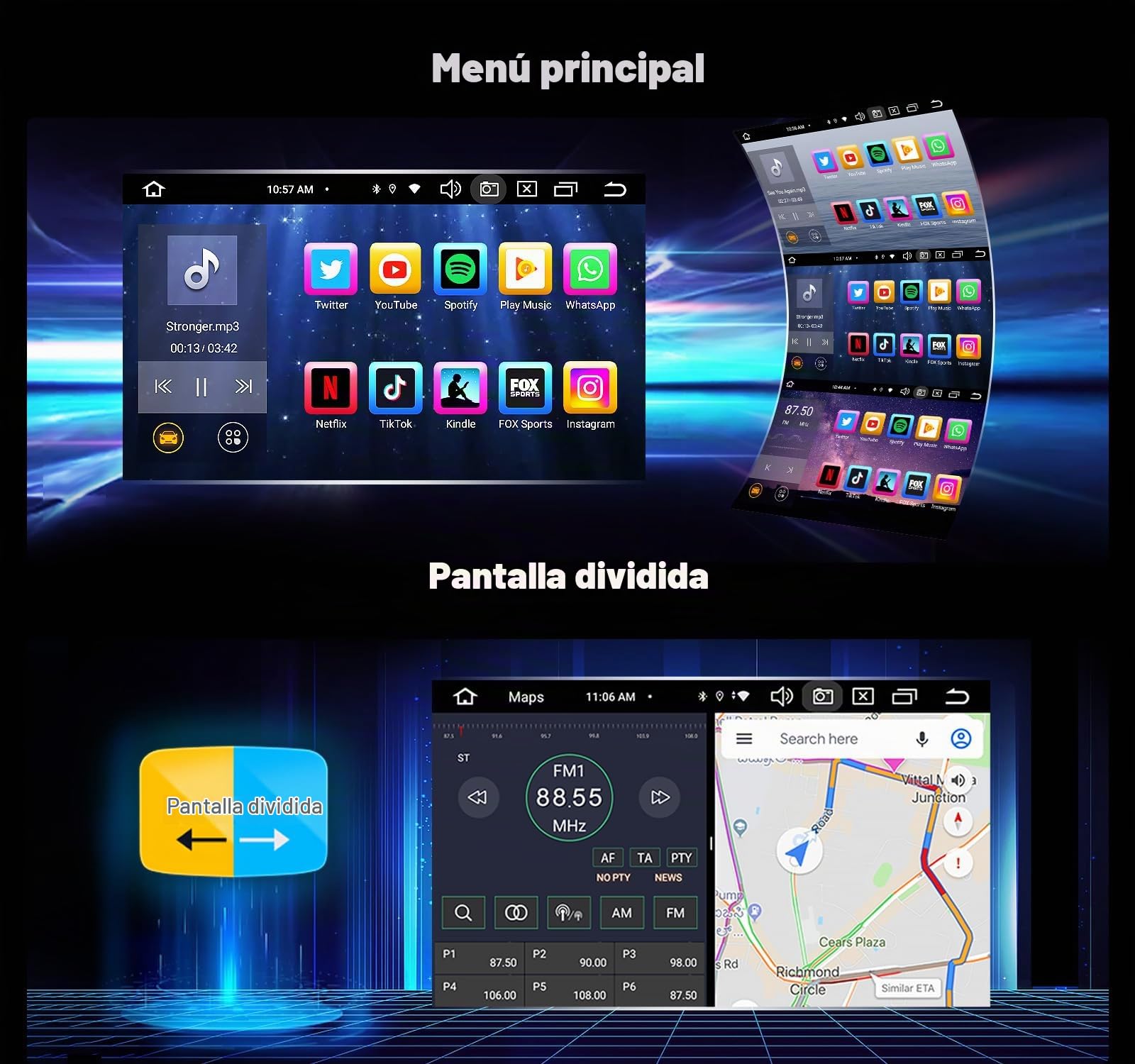 Erisin 8-Core 6GB+128GB Android 14 Radio Coche Bluetooth GPS Navegador para Opel Astra H Antara Corsa C/D Vivaro Zafira Vectra Meriva Signum 7" Pantalla CarPlay Android Auto Dab+WiFi 4G USB DSP Canbus
