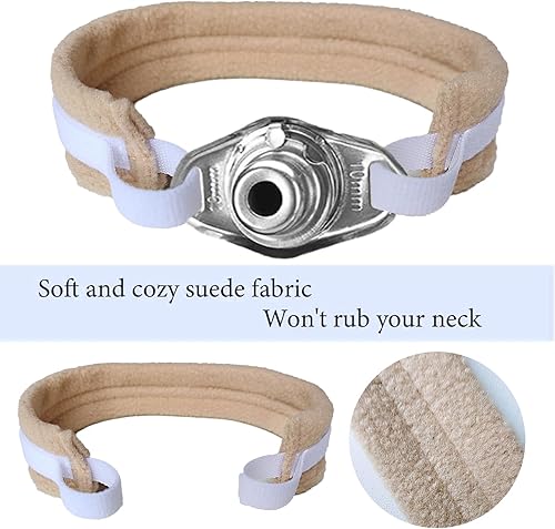 Miniatura 3 de Cinturón de soporte de tubo de traqueotomía, 2 piezas de soporte de tubo de traqueotomía ajustable, lazos para traqueotomía suaves y reutilizables