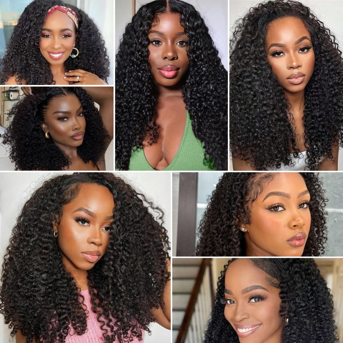 Kinky-curly Human Hair Bundles Rizado Natural Negro 16 18 20 Pulgadas | Rizado Mechas de Cabello Virgen Natural Brasileño 100% Sin Procesar Extensions
