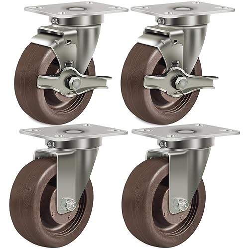 Miniatura 10 de 4 ruedas resistentes de 1.5 pulgadas, soporte de acero inoxidable para horno de alta temperatura, juego de 4 con capacidad de hasta 2800 libras