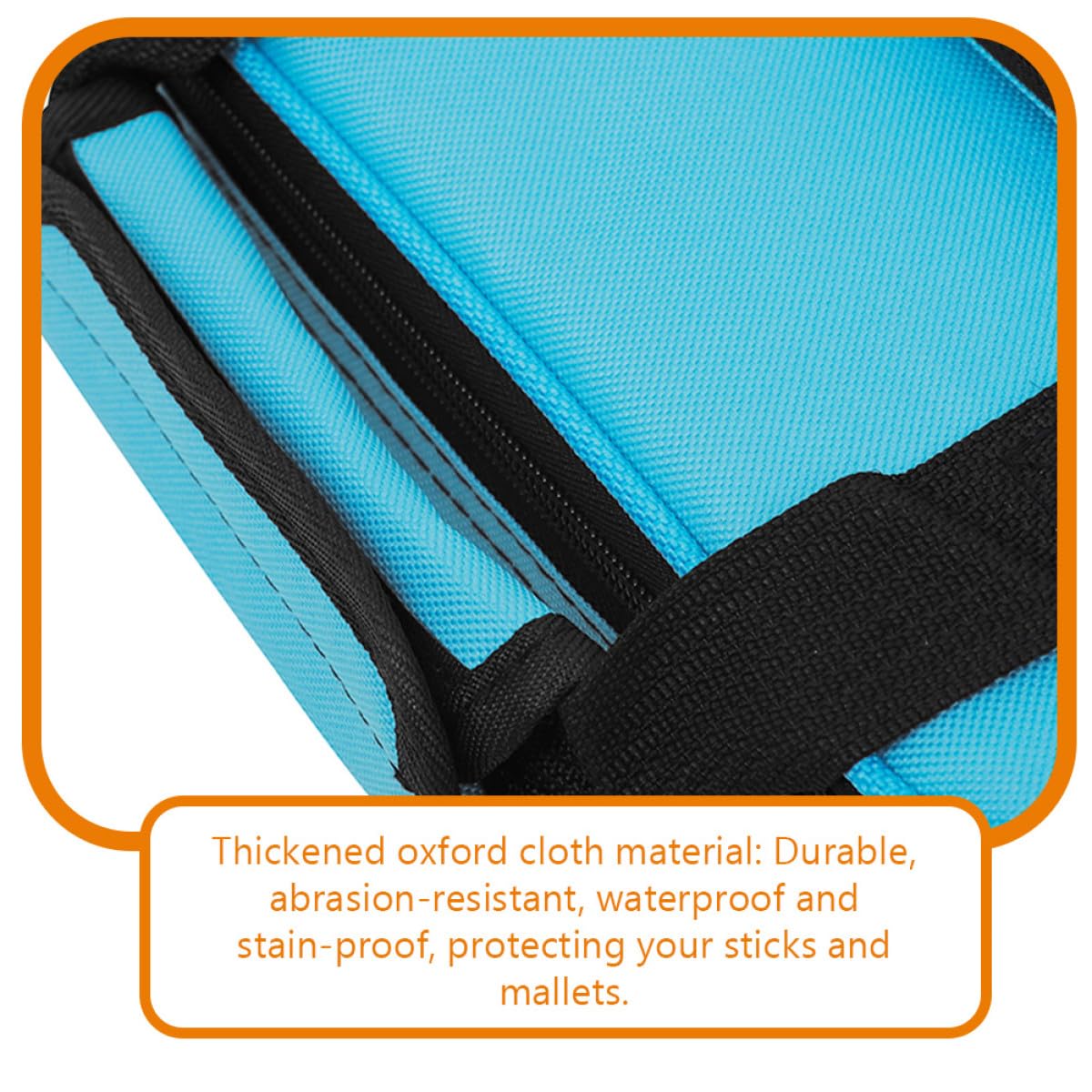 Healeved Borsa per Bacchette Batteria Oxford Blu e Resistente all Abrasione Tracolla e Manici Custodia Portatile per Bacchette