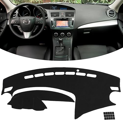 Miniatura 1 de KEYOOG Cubierta del tablero de instrumentos para Ma-zda 3 2013-2010 (para conducción a la izquierda), tapete antideslumbrante, protector solar