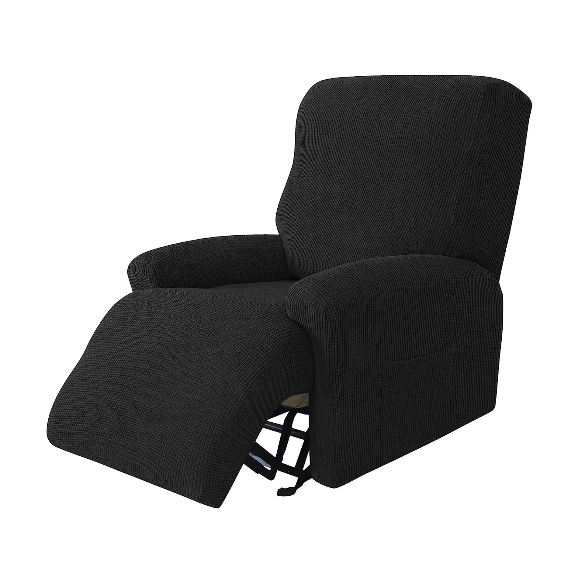 DEZYPZAM Recliner Sofa Covers, Stretch 1 2 3 Seater Recliner Sofa Slipcover, Reclining Couch Covers Non-Slip Furniture Protector, Sofa Covers (Black,1 Seater)