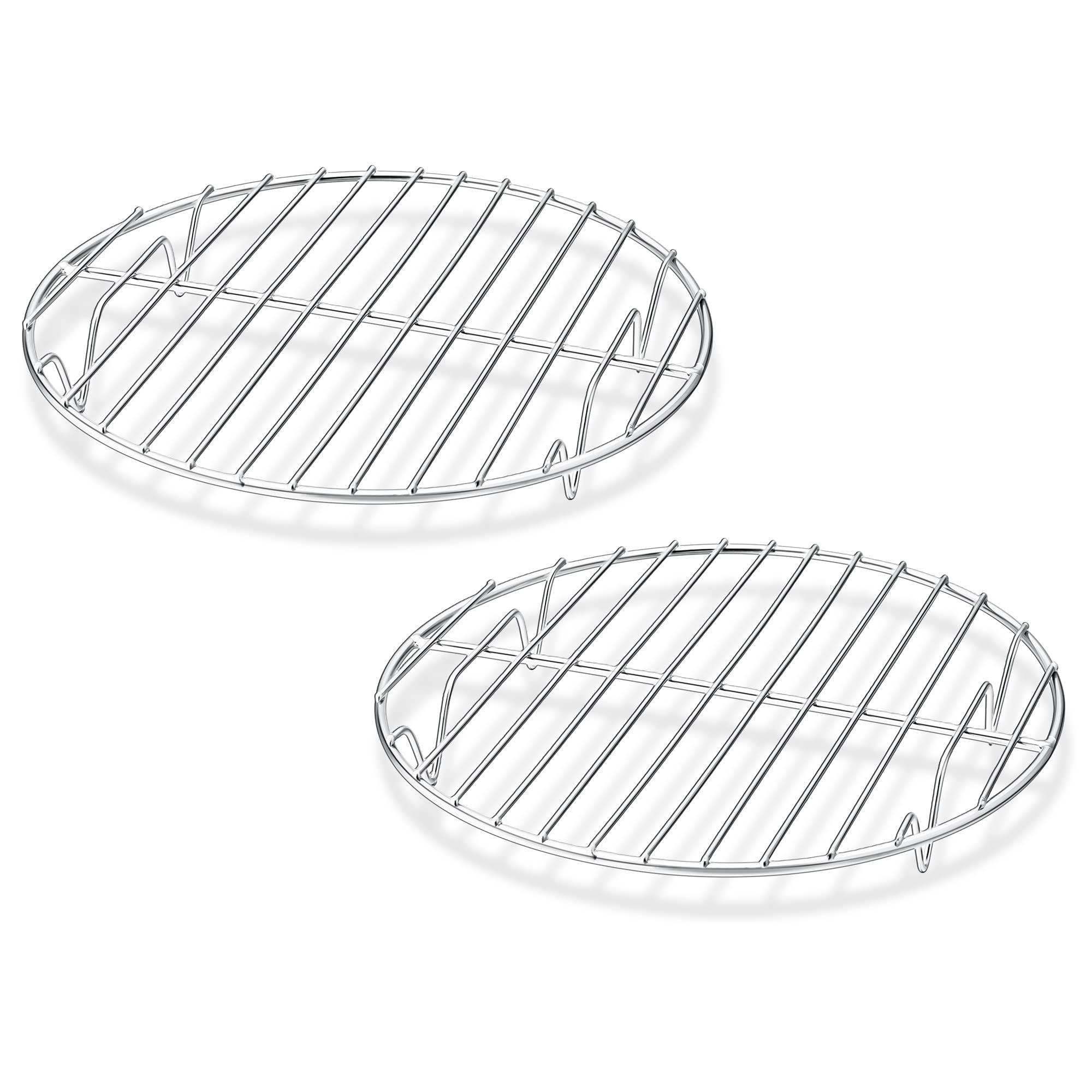 Joyfair Set di 2 griglie di raffreddamento rotonde in acciaio inox, 19,4 cm