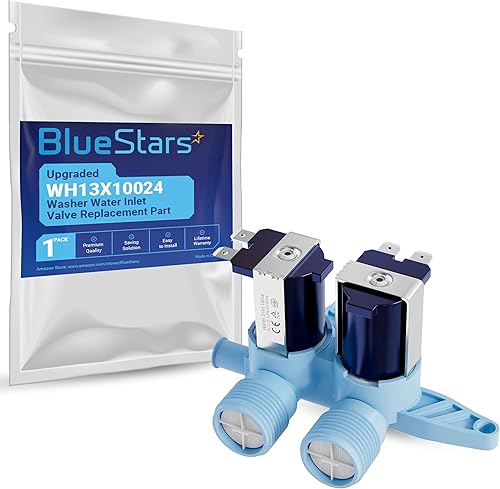 BlueStars Pieza de repuesto de válvula de entrada de agua para lavadora WH13X10024, compatible con arandelas G.E y Hotpoint, reemplaza WH13X0086