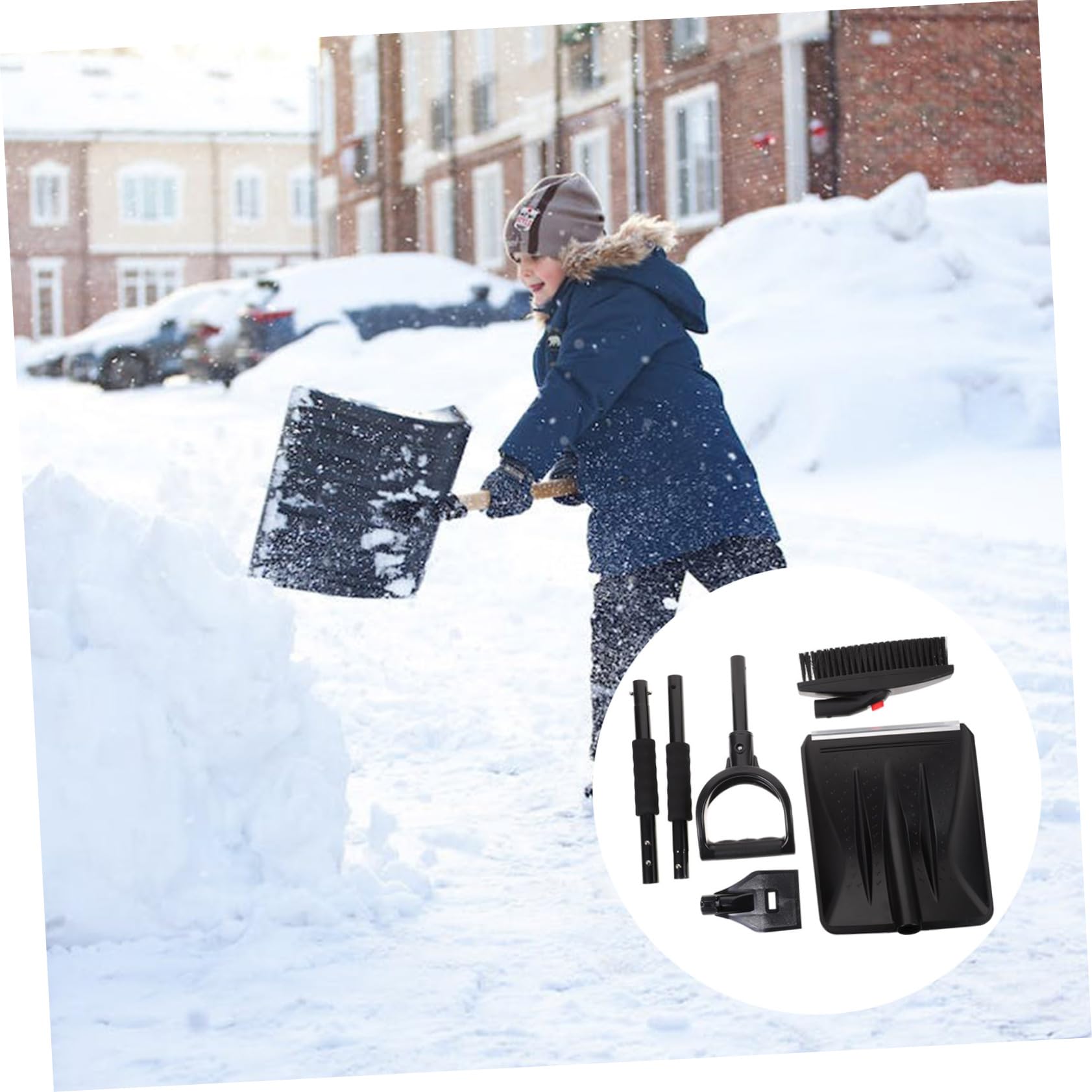 Kit Quitanieves para Coche Pala y Raspador De Hielo para Ventanas Resistente y Flexible