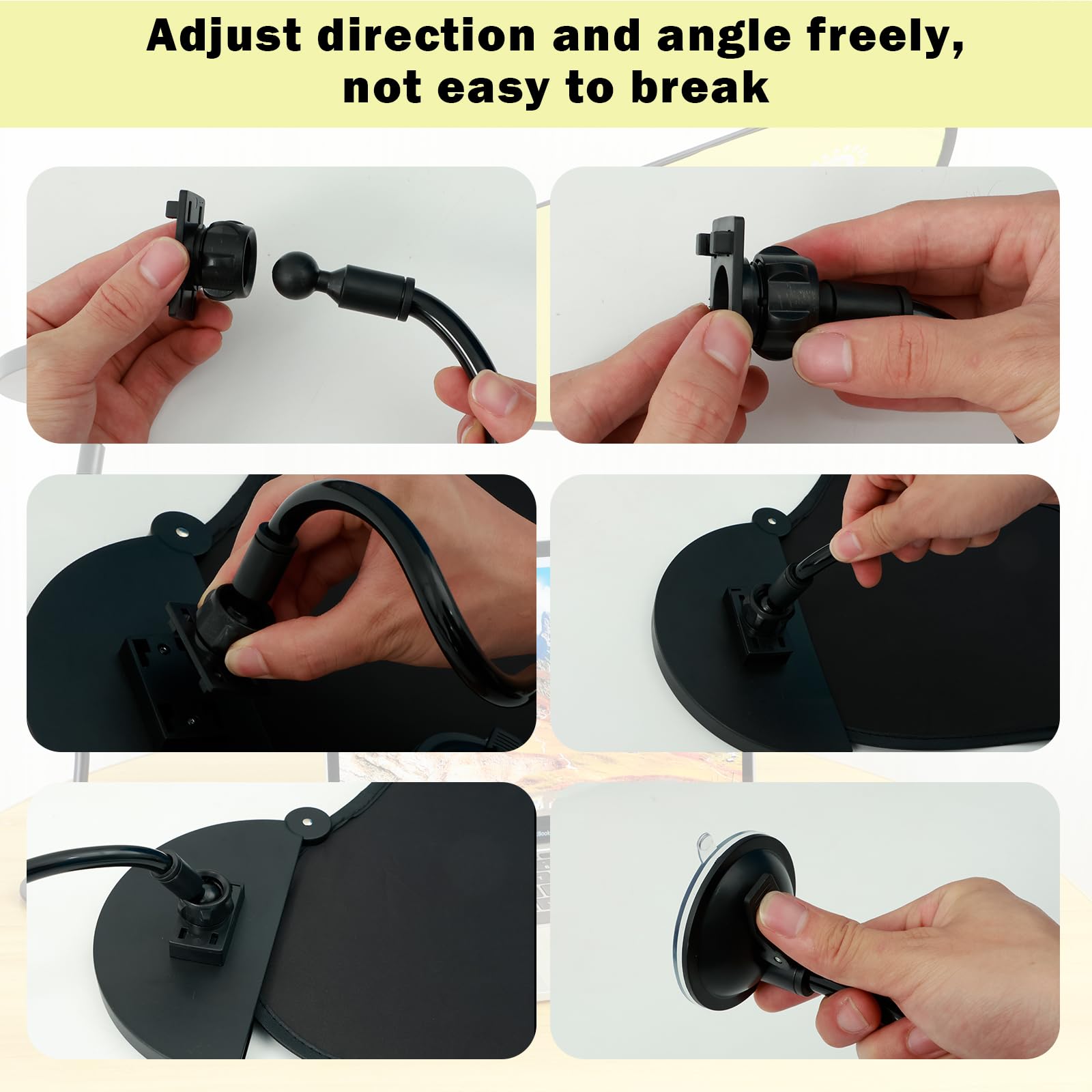 Laptop Sun Shade for Working Outside Anti-Glare Laptop Visor with Suction Cup Adjustable Bendable Office Desk Shade Foldable Sunshade Cover Car Window Shades Laptop Shade Cover (Black)