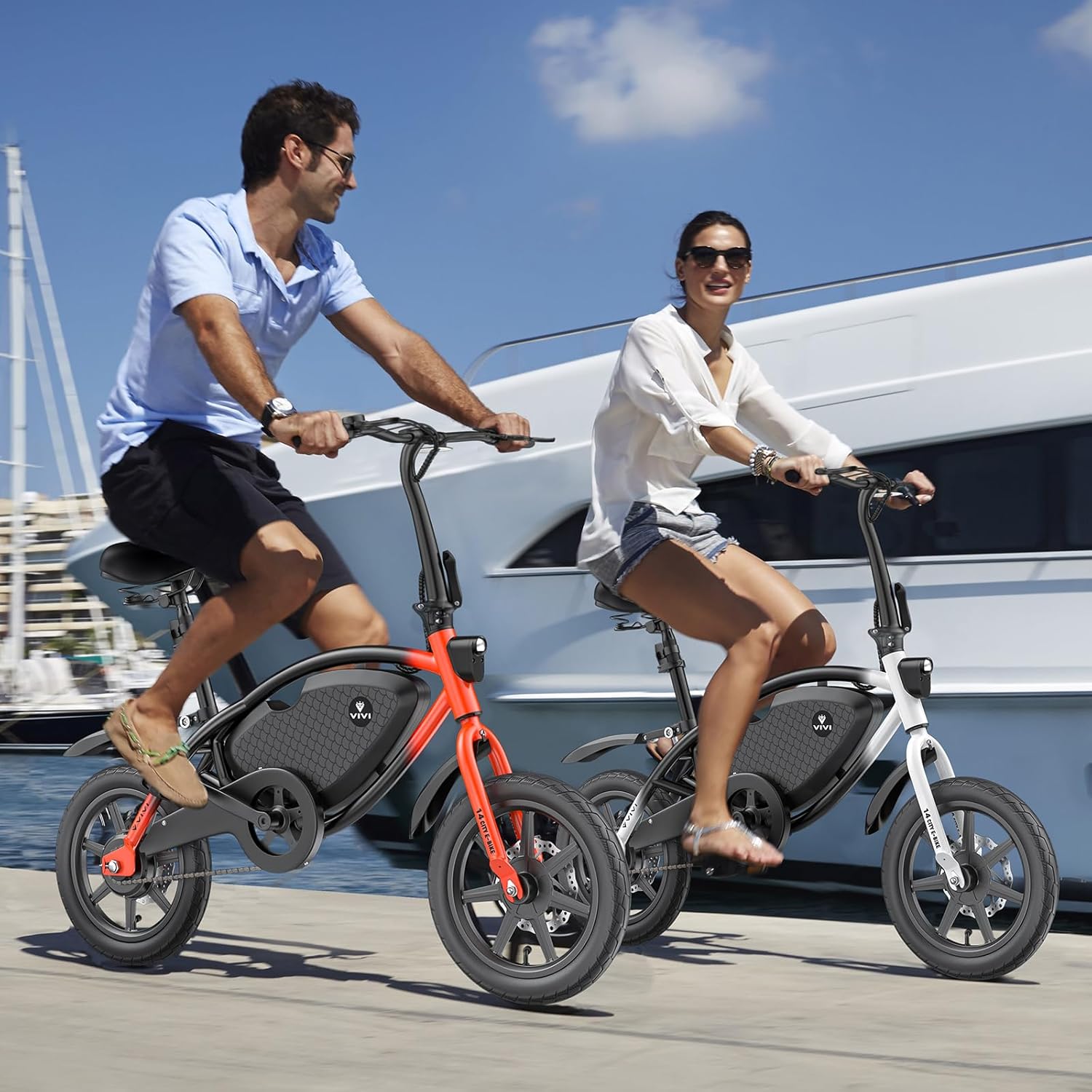 Vivi PONY01 Electric Bike, 14" Electric Bicycle for Adults and Teens Peak 500W Motor 48V 374.4WH Battery, Max 40 Miles Range(Pedal-Assist) & Top 20 Mph, Cruise Control, SGS Certified to UL2849