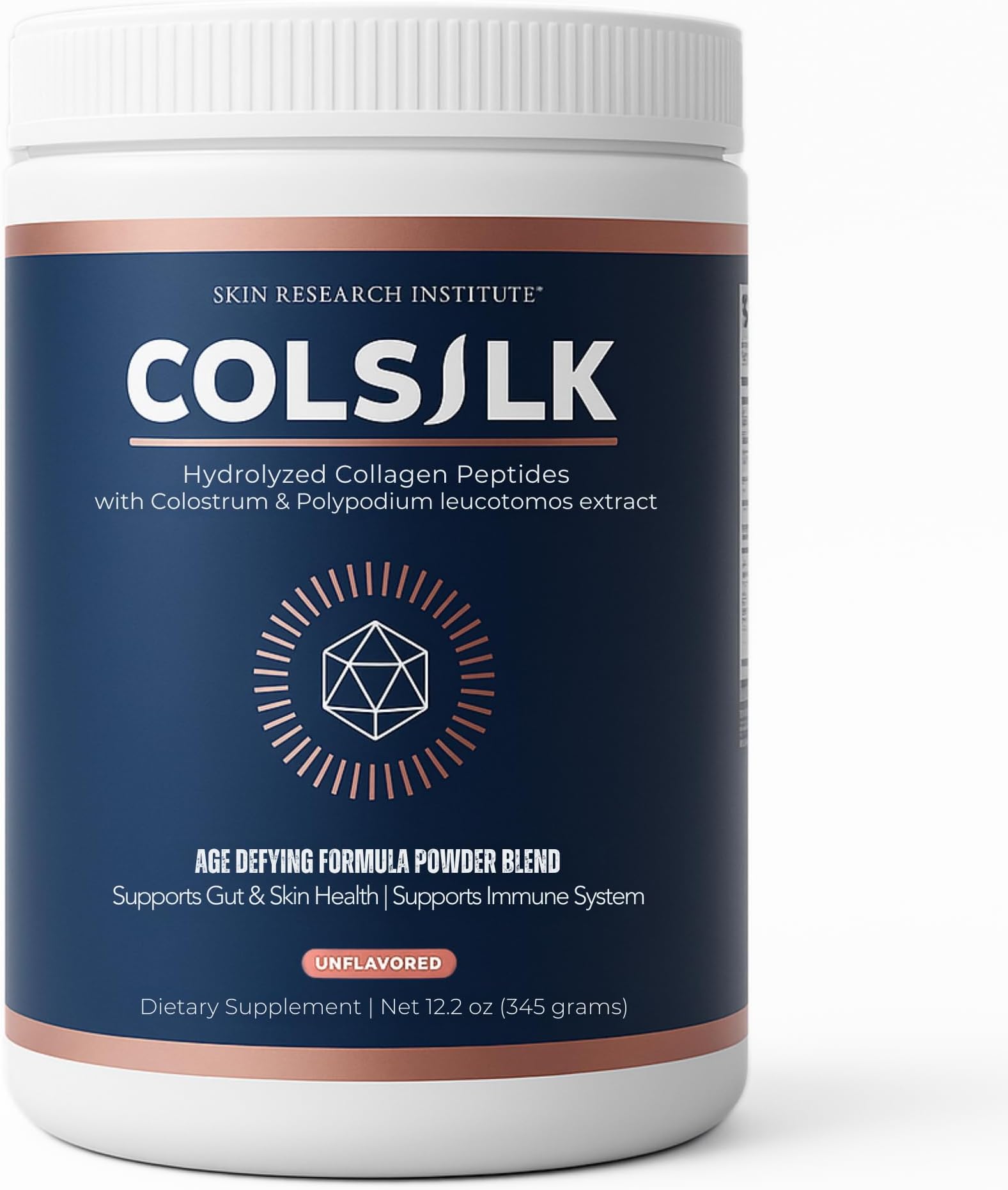 - SRILabs ColSilk Unflavored Hydrolyzed Collagen Powder with Colostrum and Polypodium - Skin, Hair, Nails, Gut Health and Joint Support - One Scoop Daily | 1 Month Supply