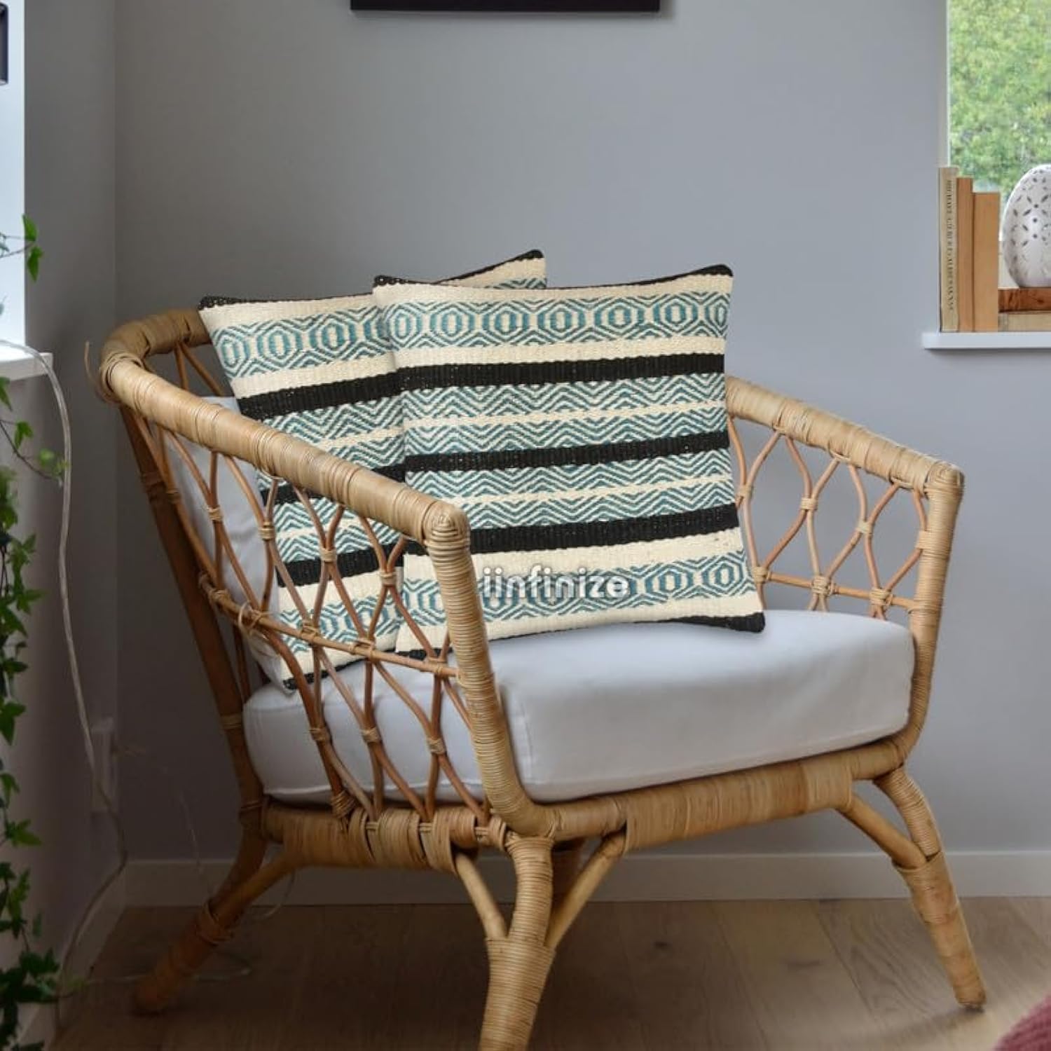 Coussin de canapé bohème en jute lot de 2 housses pour salon chaleureux