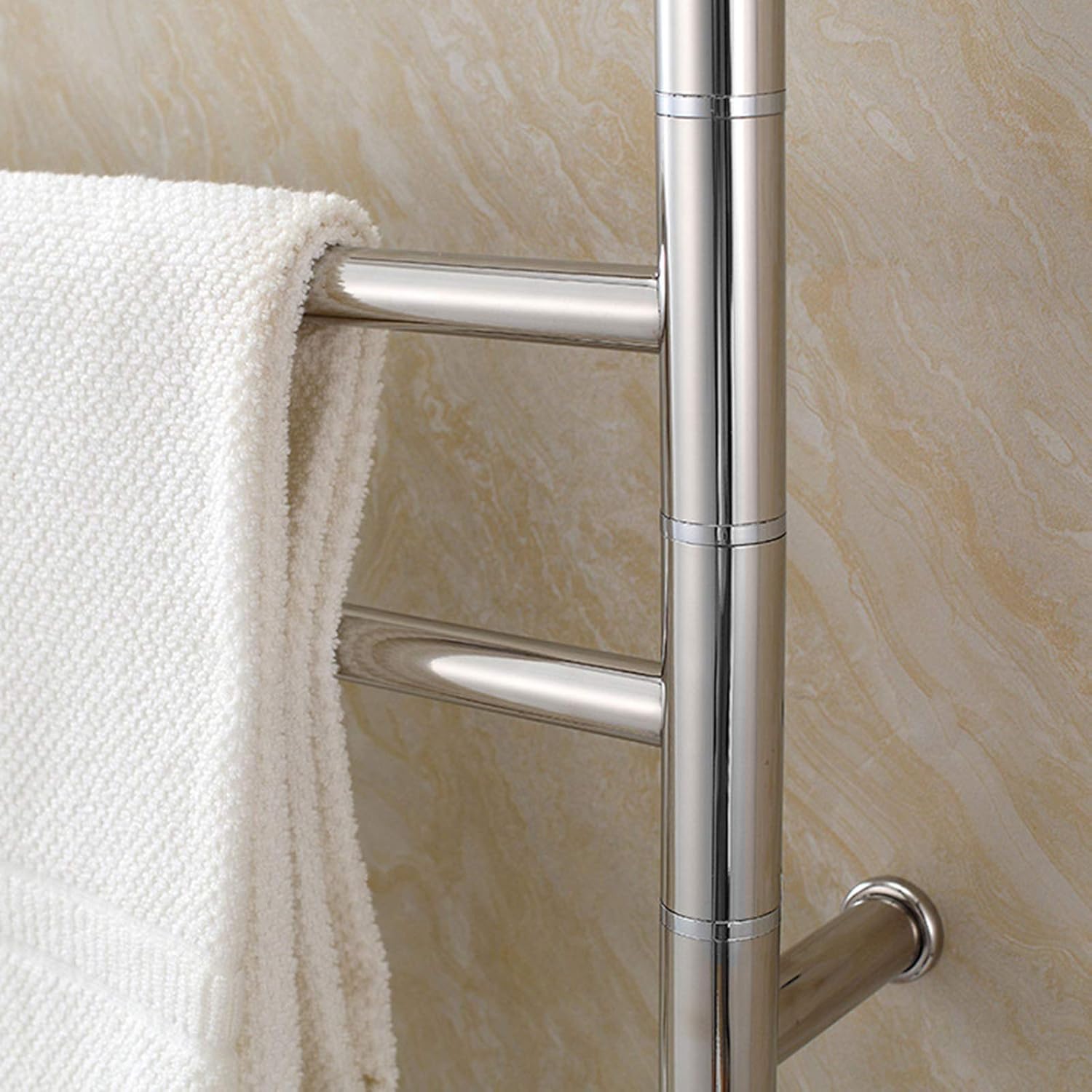 Electric Heated Towel Rail – Wall-Mounted Chrome Stainless Steel Rack with 3 Swivel Bars 560x450mm Efficient Bathroom Drying & Warmth Perfect Home Accessory for Cozy Comfort(