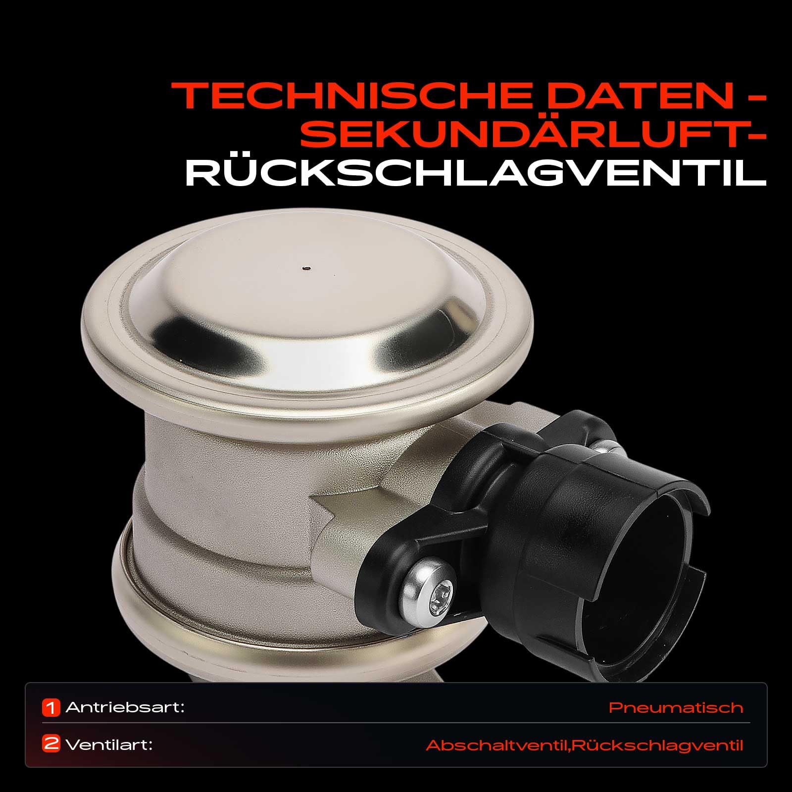 Frankberg Sekundärluftpumpsystem Sekundärluftventil mit Dichtung Kompatibel mit Golf IV 1J1 A3 8L1 Golf IV Variant 1J5 B.o.r.a 1J2 Replace# 06A131229,022131101F