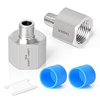 Vista 32 de TAISHER 2 piezas de forja de acero inoxidable 304, adaptador reductor, 1 pulgada NPT macho x 1 pulgada G rosca (BSP) hembra