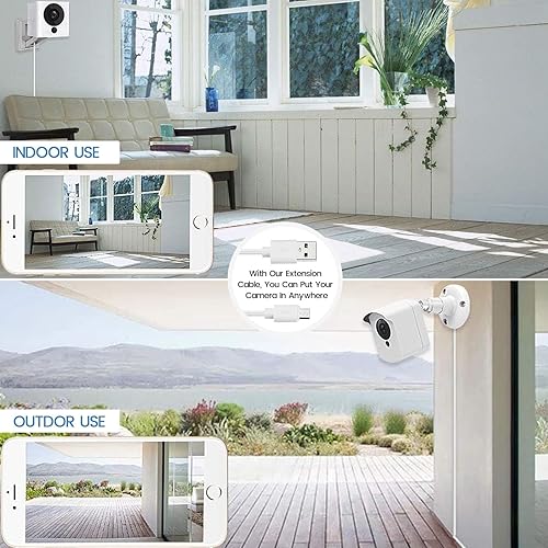 Miniatura 8 de Smays Paquete de 4 cables de extensión micro USB para cámara de seguridad de 25 pies compatibles con cámara YI Home, Oculus Go, Blink Mini, color