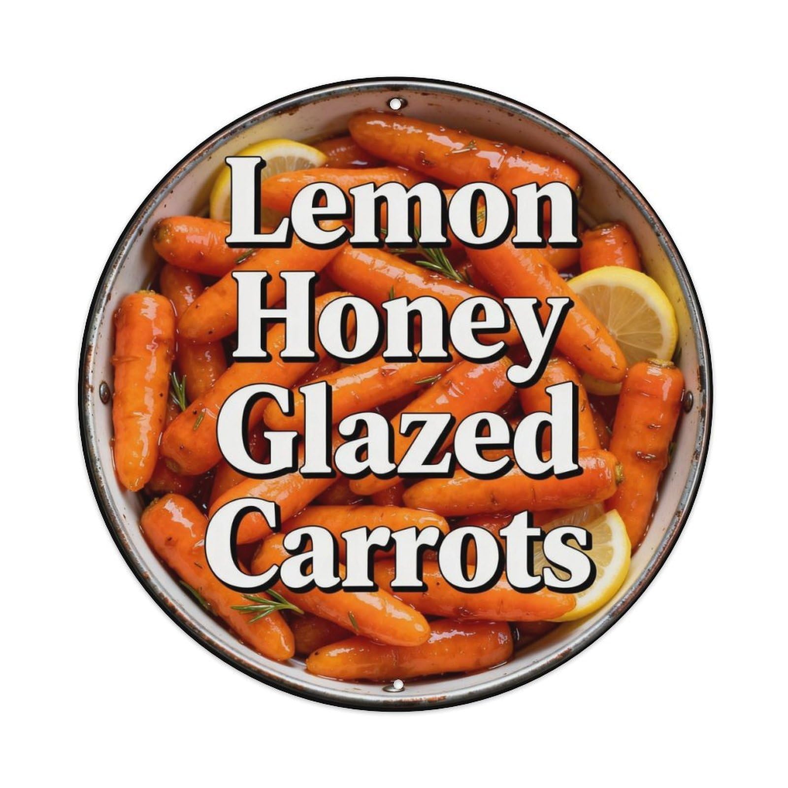 Lemon Honey Glazed Carrots Metal Tin Sign Plaque