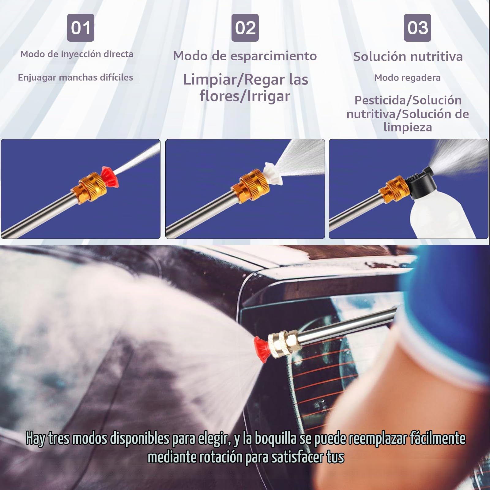 Lavadora Alta Presión Portatil, 21V Hidrolimpiadora Portatil, Pistola de Agua Alta Presión con 2 Baterías Recargable, Lavadora a Presión Inalámbrica para Limpieza de Jardín/Piso/Coche