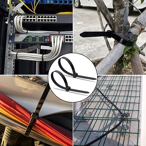 Miniatura 7 de ON THE WAY - 60 lazos de cremallera ultra resistentes, multiusos, de nailon UV, 12 pulgadas de ancho y 0.51 pulgadas con 250 libras de resistencia a