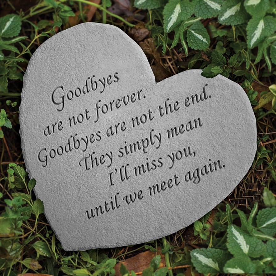 Red Ocean Memorial Wooden Heart - Goodbyes Are Not Forever Handcrafted Keepsake For Remembrance