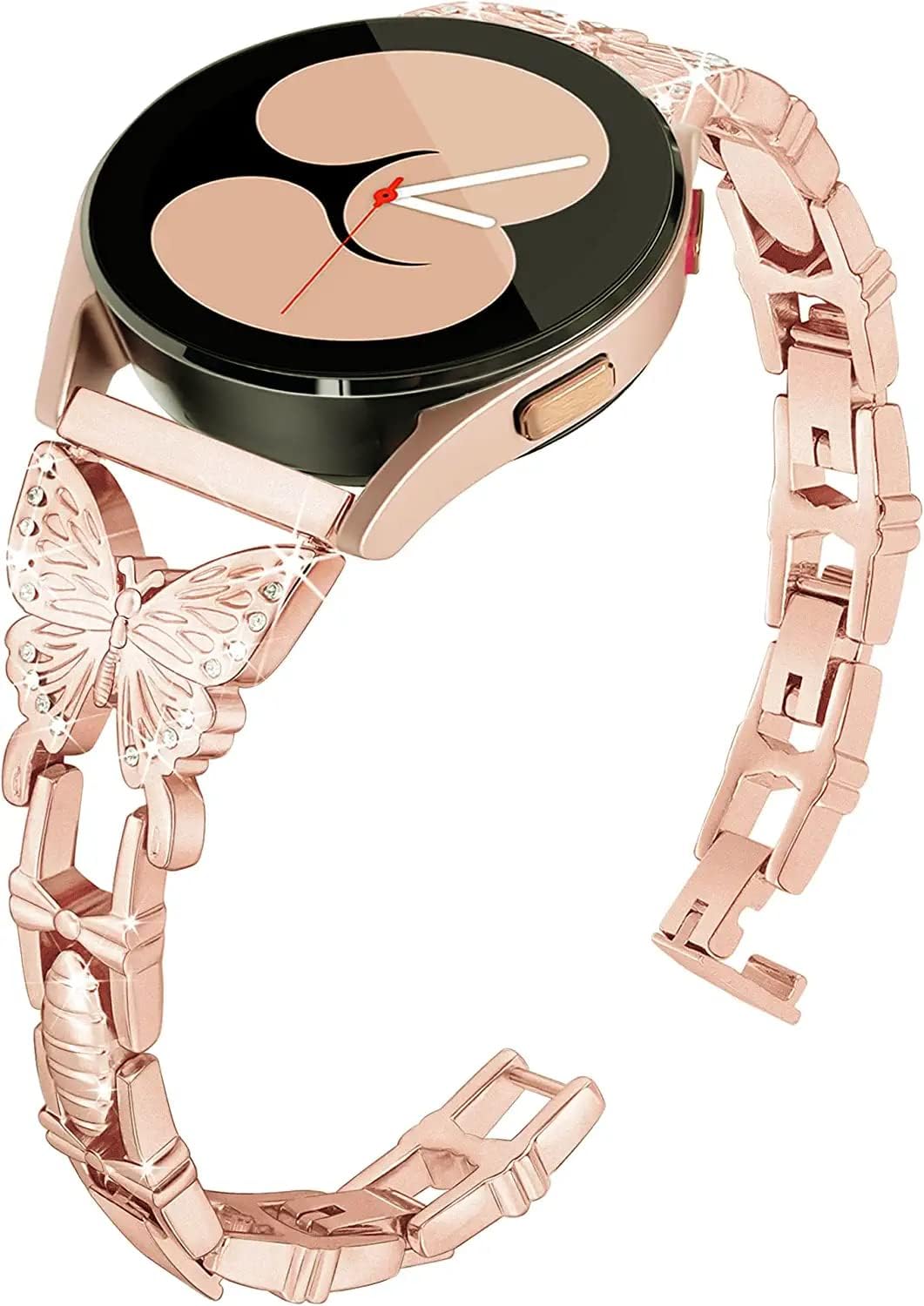 Aliwisdom Brillante Correa de Reloj 20mm 22mm para Mujer, Accesorios smartwatches Universal Pulseras de repuesto Metalica de Rhinestone de liberación rápida para Reloj inteligente (22 mm, Oro rosa)