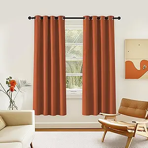 NICETOWN Room Darkening Curtain for Living Room - Energy Saving Thermal Insulated Grommet Room Darkening Curtain/Drape for Bedroom (1 Panel, 46 by 72, Burnt Orange)