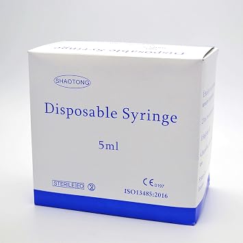 5ml 21G Syringe with Needle Disposable sterile Paper Packaging 100Pack