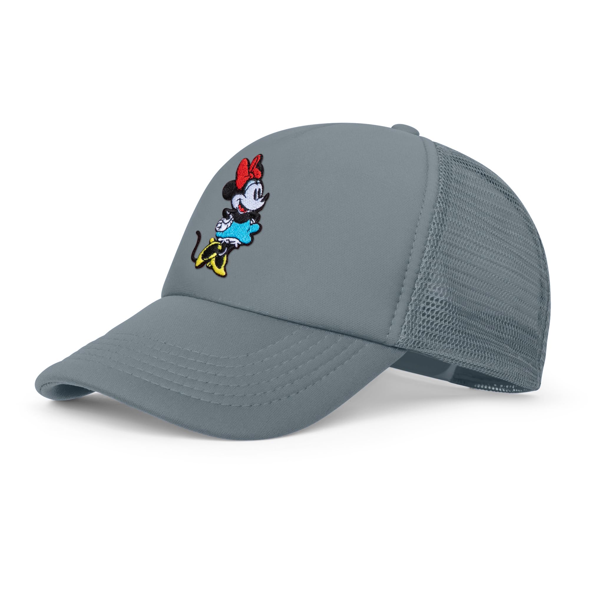 Disney Women's Adult Trucker Hat, Minnie Mouse Mesh Snapback Baseball Cap, Grey, One Size