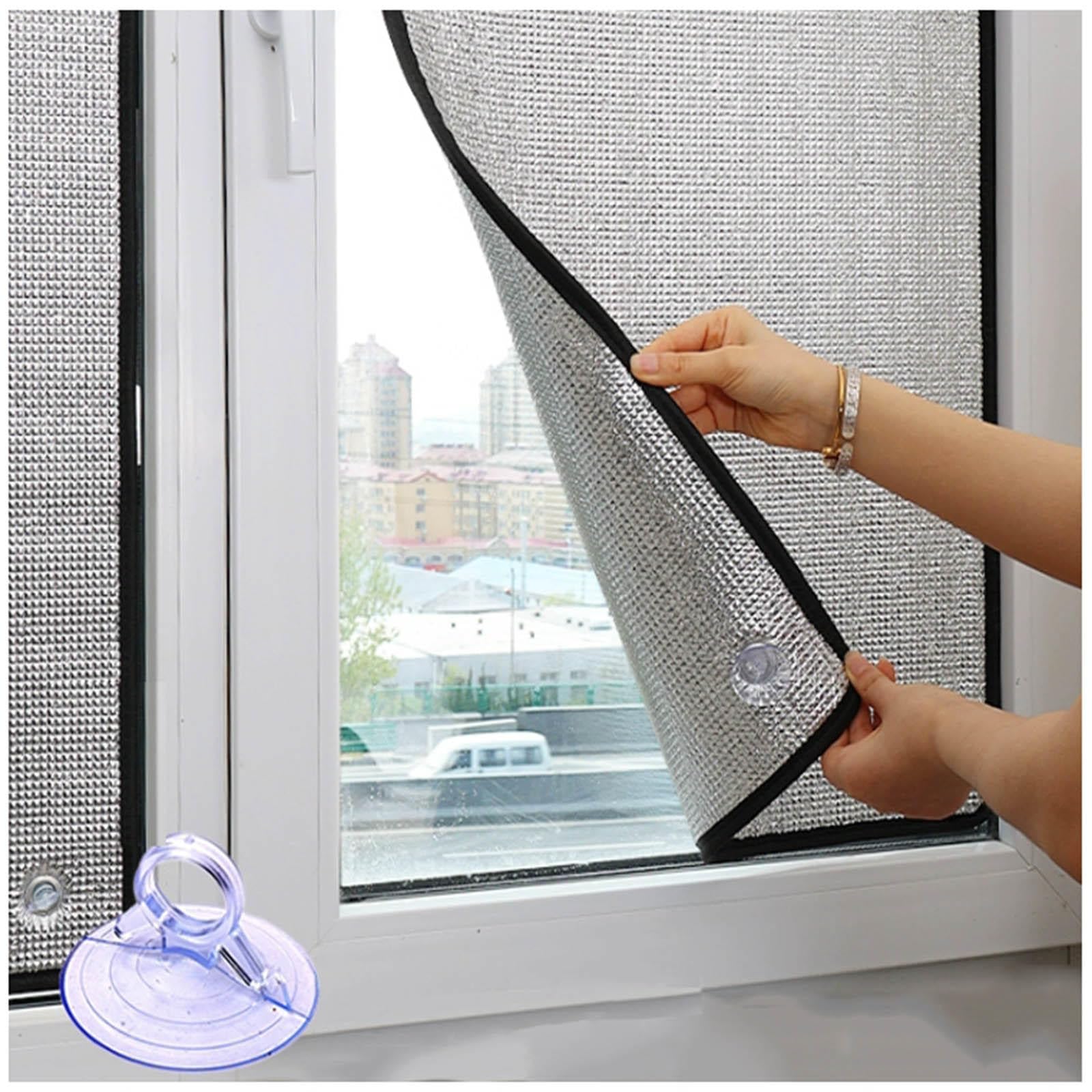 Film isolant en aluminium pour véranda et salle de bain avec ventouses