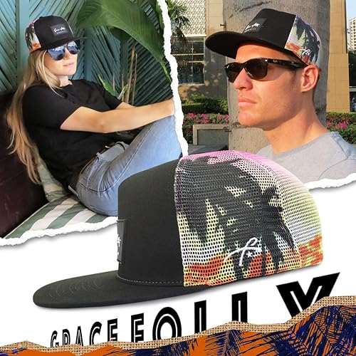 Miniatura 104 de Grace Folly - Gorra trucker unisex gorra de malla con cierre trasero negro (Black with Fade)