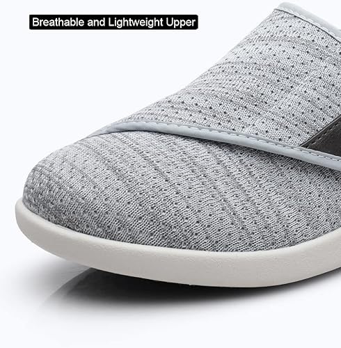 Miniatura 3 de Zapatos para diabéticos para mujer, ancho ancho, con hebilla mágica, para mujeres mayores, cierre ajustable, transpirable, ligero, antideslizante,