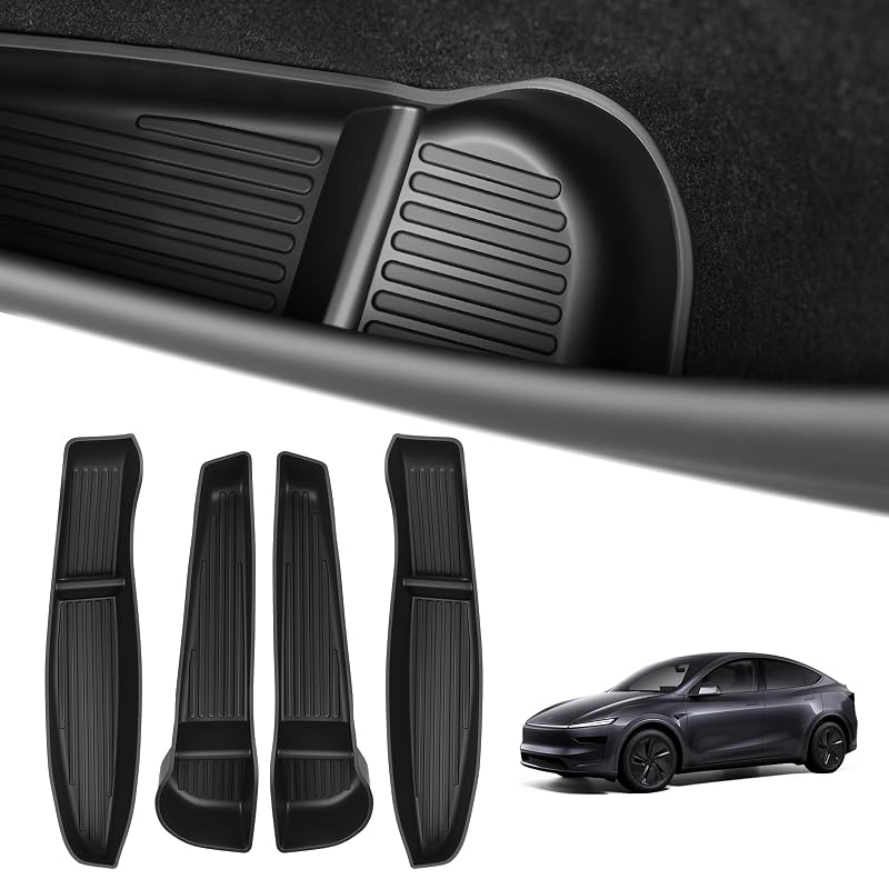 Organizador de Porta para Tesla Model Y Juniper 2026 em TPE Preto Abystar Kit com 4 Peças