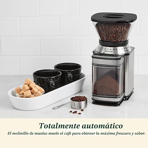Vista 3 de Cuisinart Molinillo de café eléctrico de un solo toque con selector de molienda de 18 posiciones, acero inoxidable, DBM-8P1