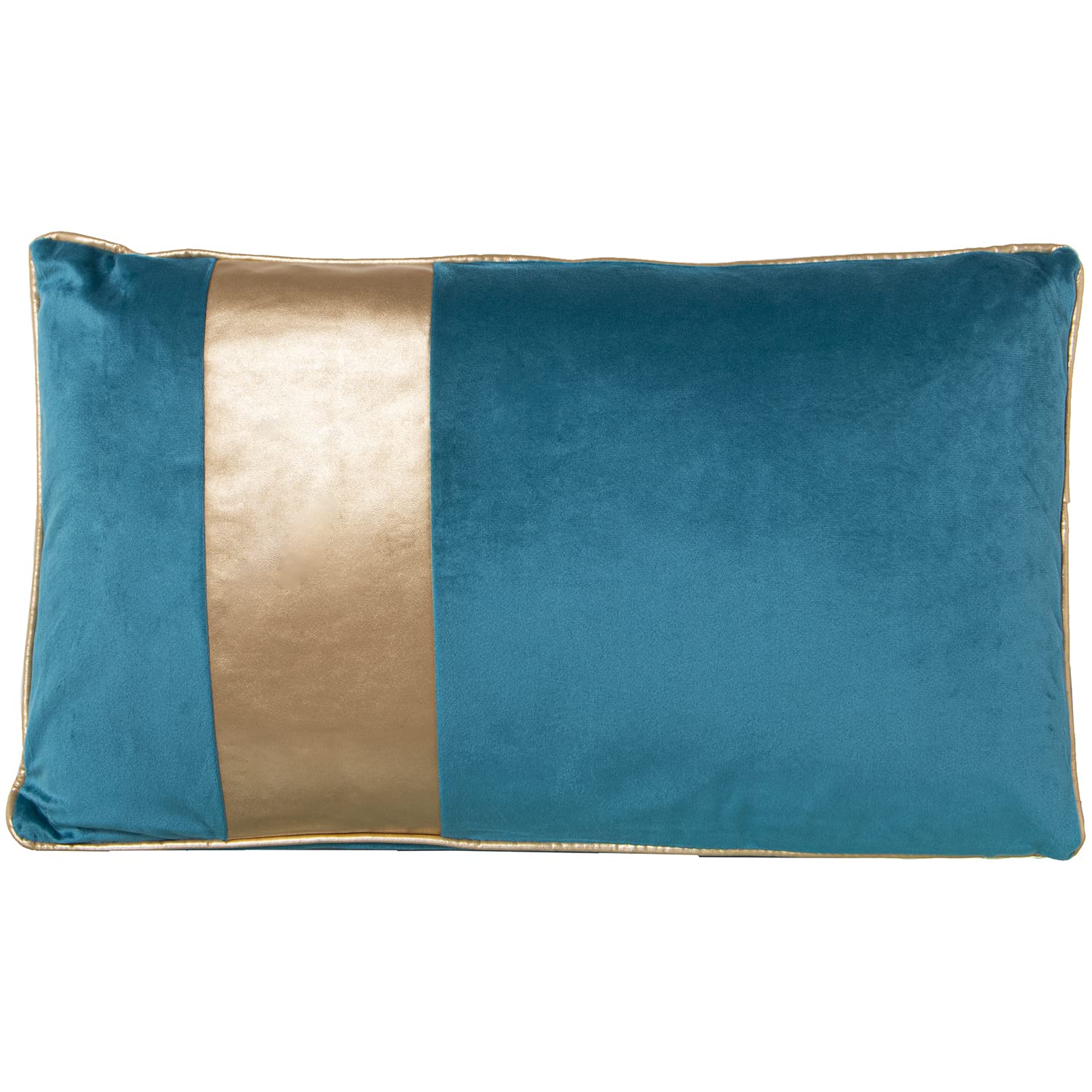 Coussin rectangulaire velours bleu pour soulager le dos avec fermeture éclair 50x30