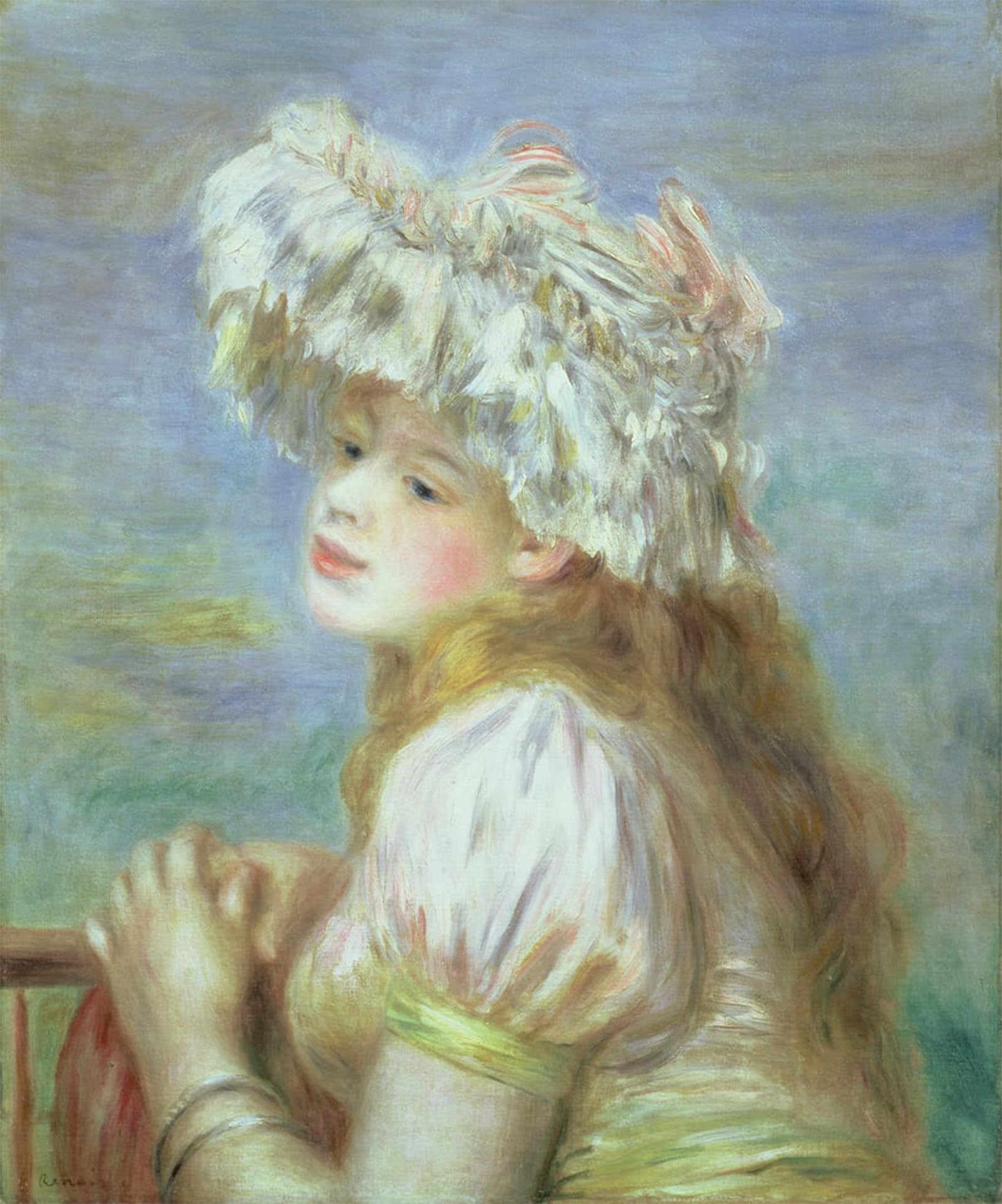 SERENDIPITP Aesthetic Poster Photo Wall Print Retro Picture Portrait of a Young Woman in a Lace Hat by Pierre Auguste Renoir Modern Wall Artwork for Home Decor 60x90cm