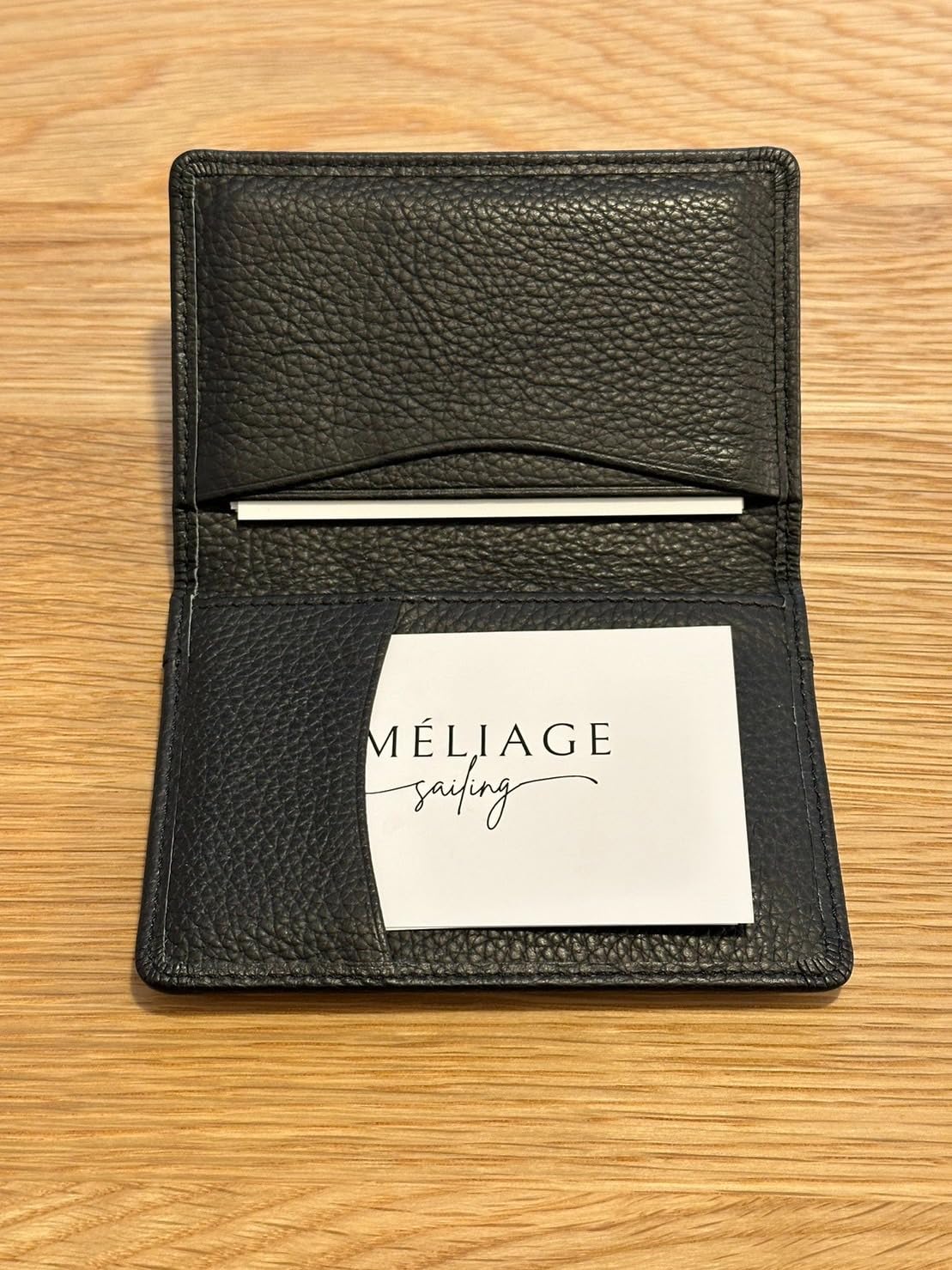 Amazon | [améliage] 名刺入れ メンズ 薄型 【メモホルダー付き5ポケット】 本革 シュリンクレザー (ブラック) | 名刺入れ