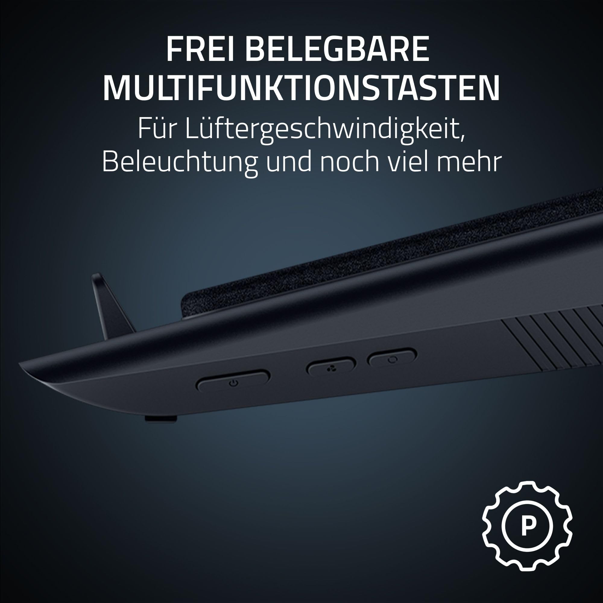 Razer Laptop Cooling Pad - Smart Cooling Laptop-Ständer für 14" bis 18" Zoll Laptops - luftdichte Druckkammer (benutzerdefinierte Lüfterkurven, 3-Port USB-A Hub, Multifunktionstasten) Schwarz