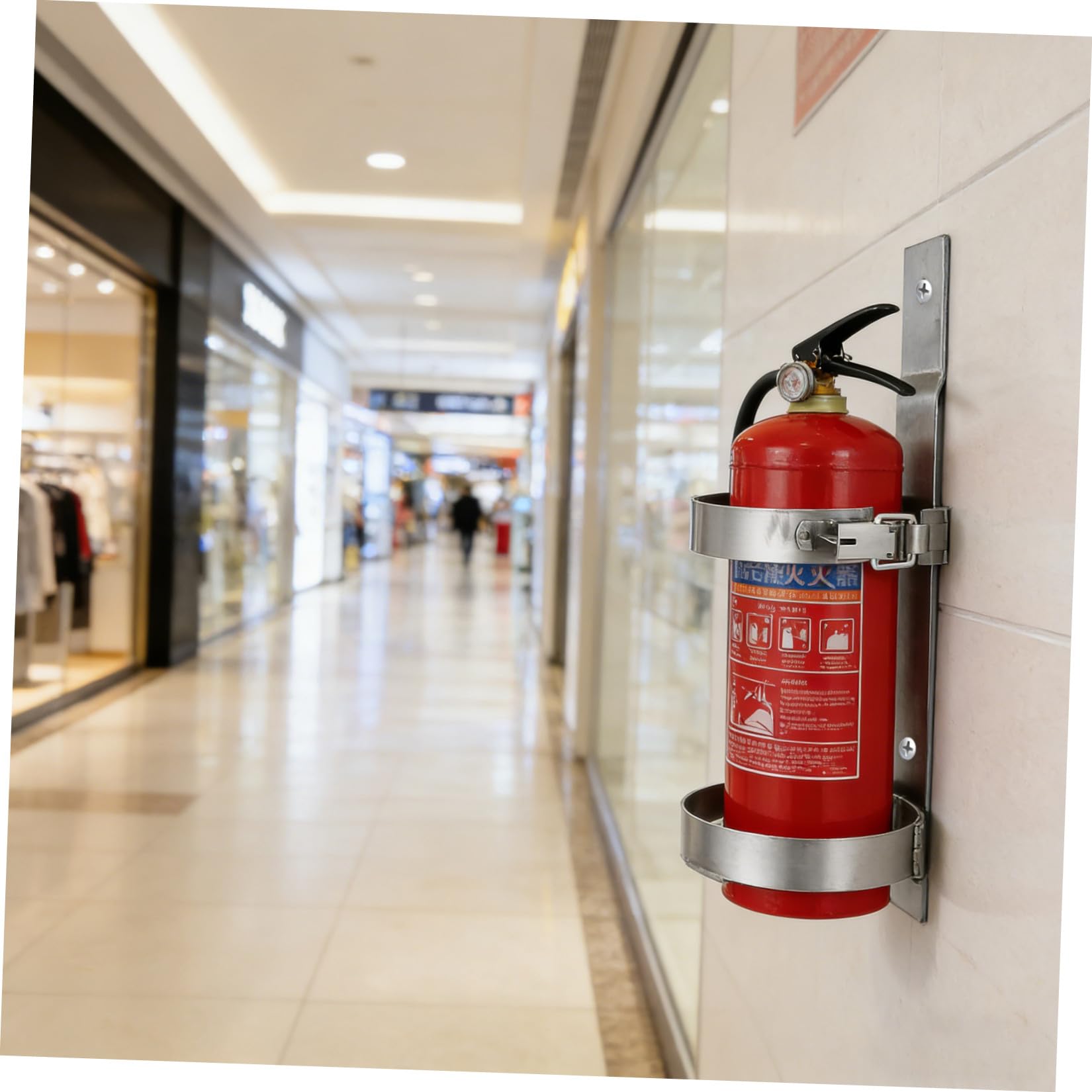 Soporte Liberación Acero para Extintor de de 2 Kg Incendios en Inoxidable Plata Rápida y Fácil Instalación para Uso en Hogar y Oficina