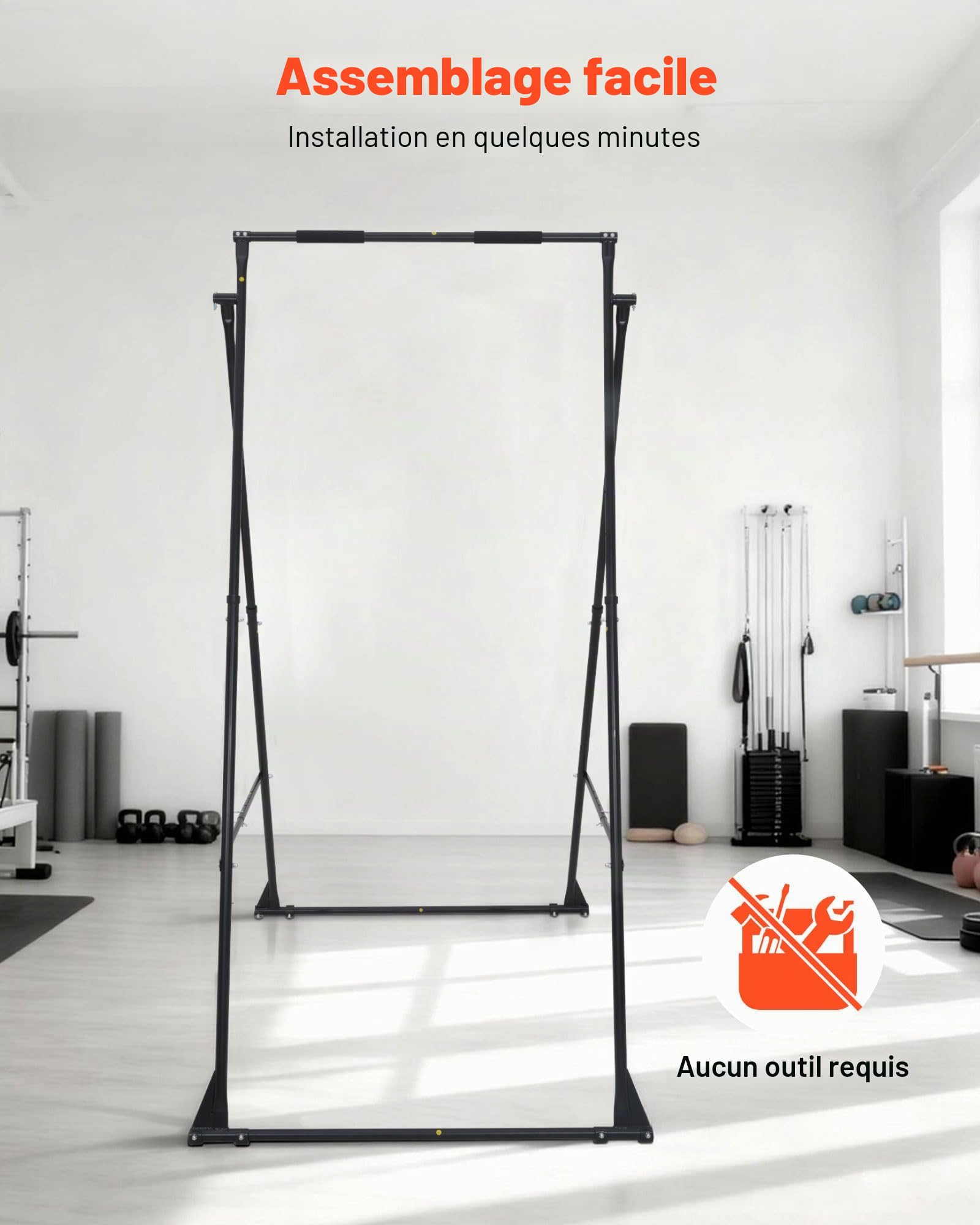 VEVOR Structure Balançoire pour Yoga Aérien, Balançoire Yoga Inversion, 295 cm Hauteur Charge Maximale 250 kg, Stand de Tuyau en Acier Chromé Anti-gravité, Équipement pour Fitness Musculation Pilates
