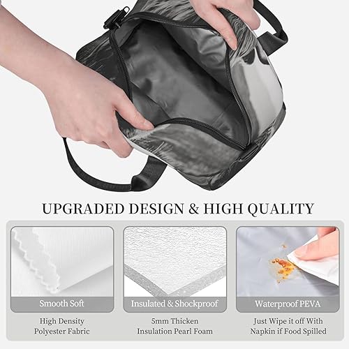Miniatura 5 de Juoritu Highland Cattle - Bolsa de almuerzo aislada con correas, lonchera para mujeres y hombres, bolsa impermeable para viajes de oficina
