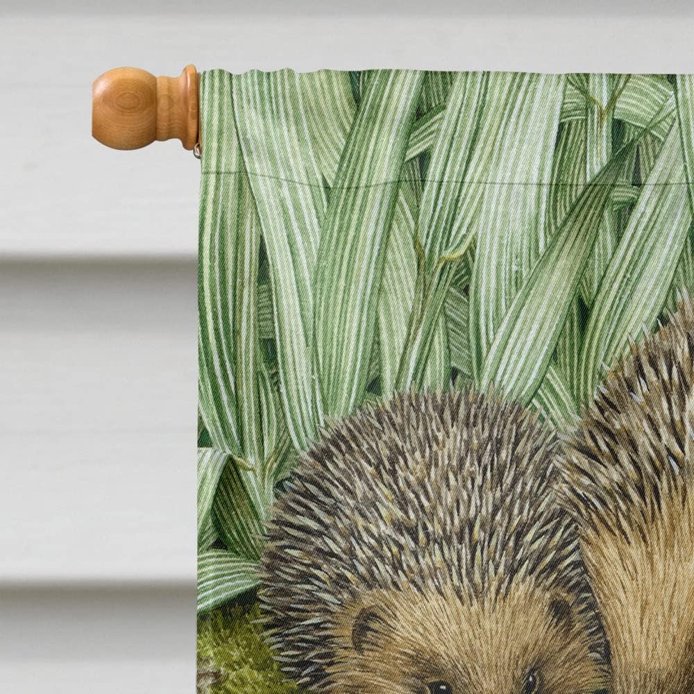 Caroline's Treasures ASA2087CHF Hedgehogs in The Flower Pot House Flag Large Porch Sleeve Pole Decorative Outside Yard Banner Artwork Wall Hanging, Polyester, House Size, Multicolor