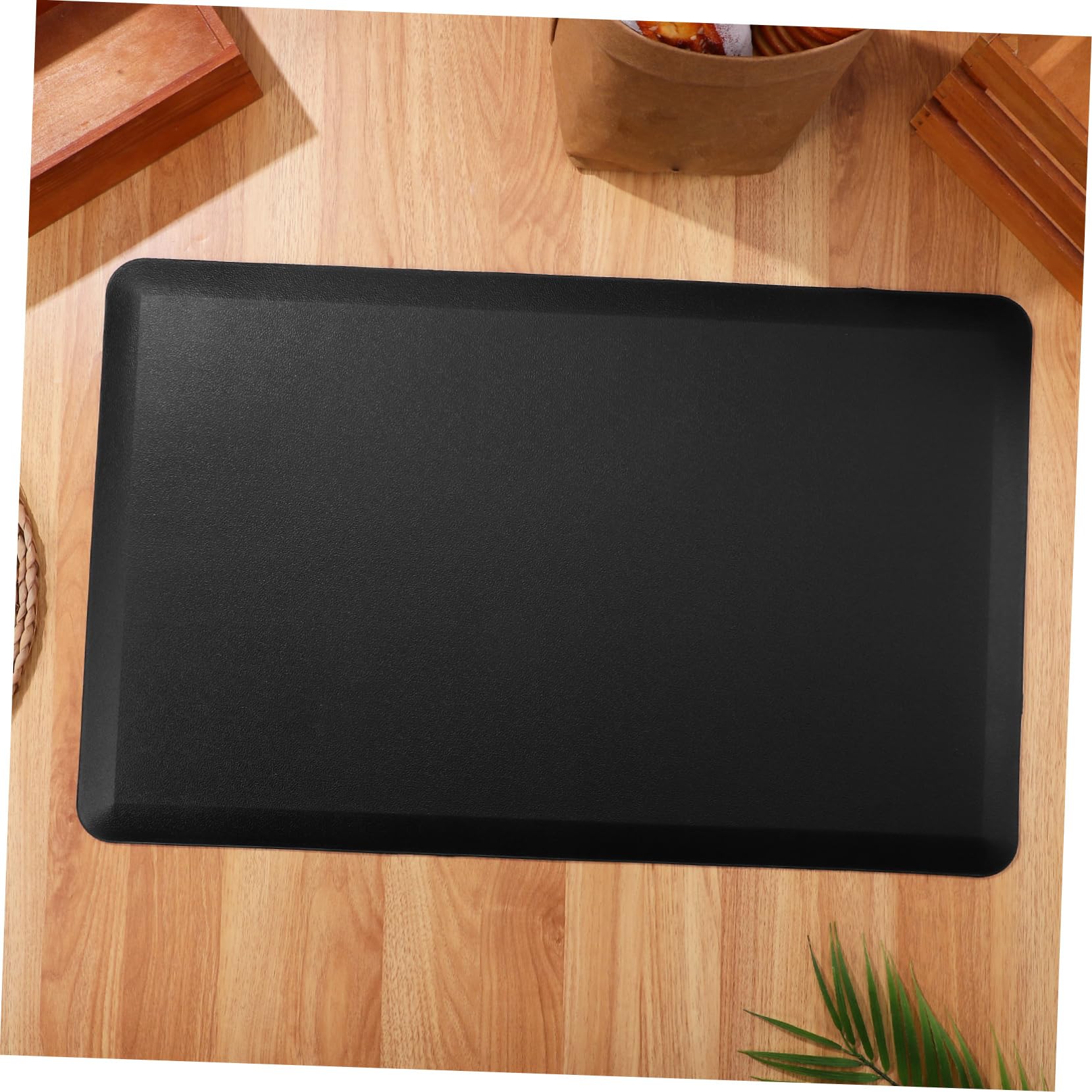 Tappetino Antistatico Nero Anti-fatica in Pvc e Schiuma 44x71x1,2 Cm per Cucina e Ufficio Funzione Multiuso e Resistente per Comfort e Sicurezza